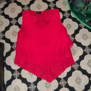 Red ruffle tank